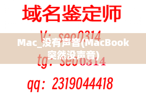 Mac_没有声音(MacBook突然没声音)