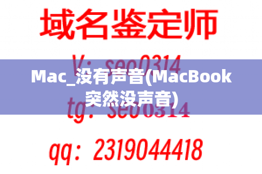 Mac_没有声音(MacBook突然没声音)