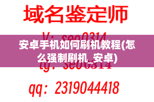 安卓手机如何刷机教程(怎么强制刷机_安卓)