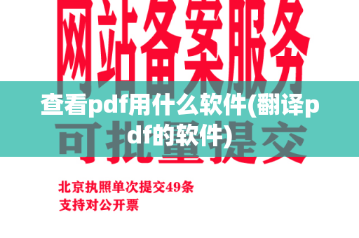 查看pdf用什么软件(翻译pdf的软件)