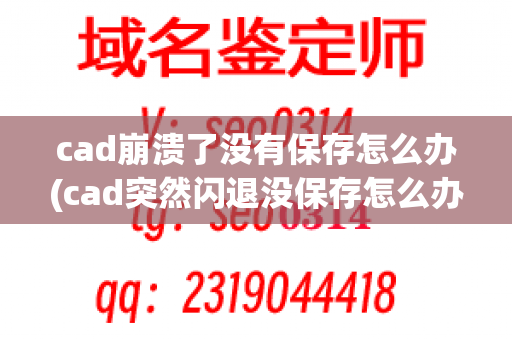 cad崩溃了没有保存怎么办(cad突然闪退没保存怎么办)